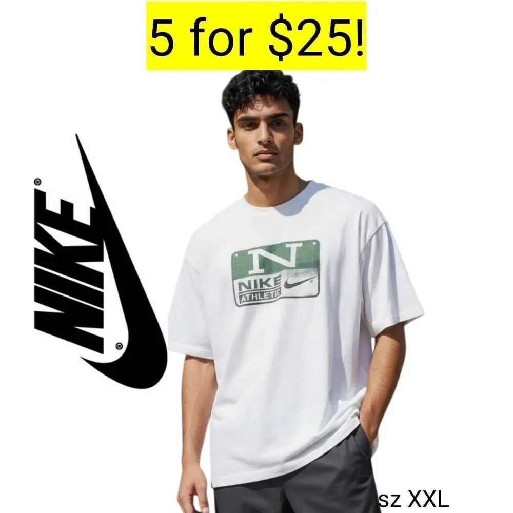 Nike White Cotton Graphic Tee Shirt SALE 5 for 25